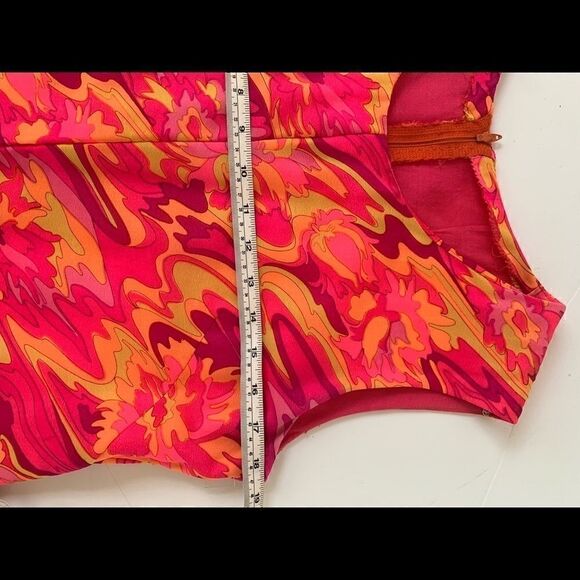 VINTAGE 70’s HANDMADE PSYCHADELIC PRINT DRESS - Picture 5 of 8